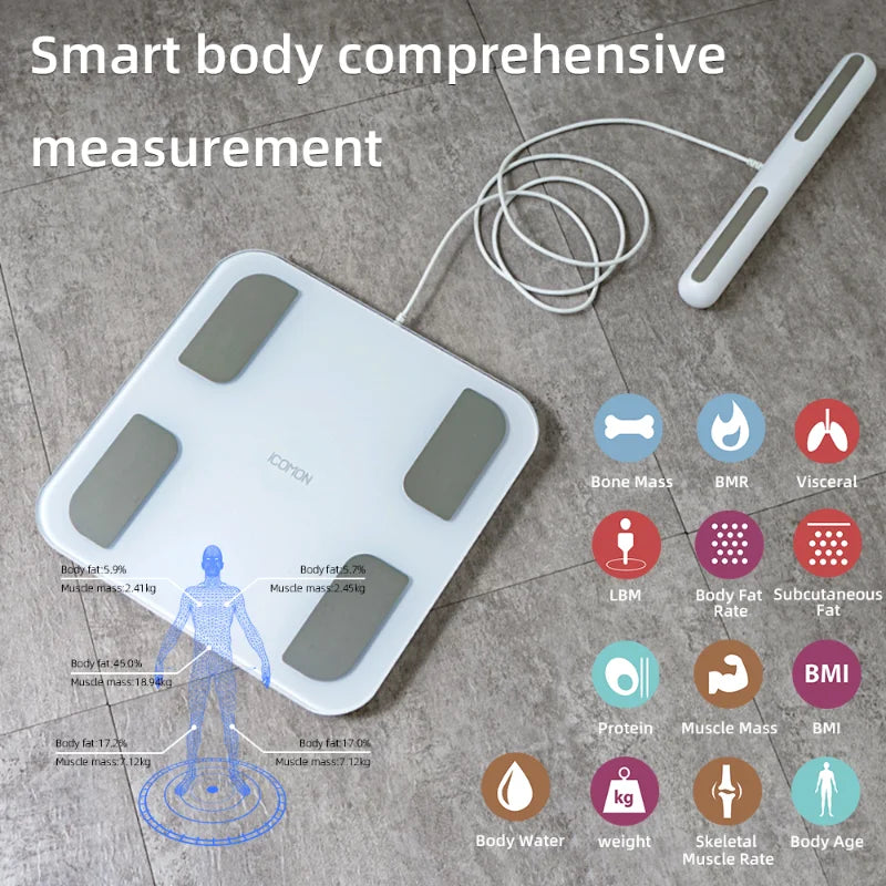 Fitdays Smart 8 Electrodes Body Fat Weight Scale