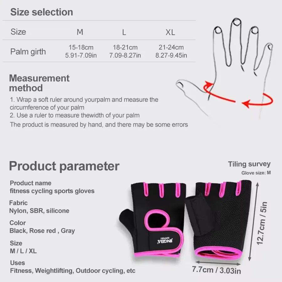 Fitness Half Finger Gloves Unisex Fitness Gym Weightlifting Exercise Gloves