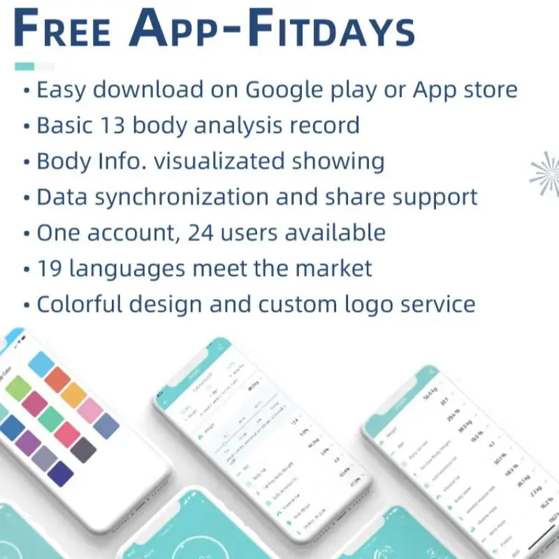 Fitdays Smart 8 Electrodes Body Fat Weight Scale