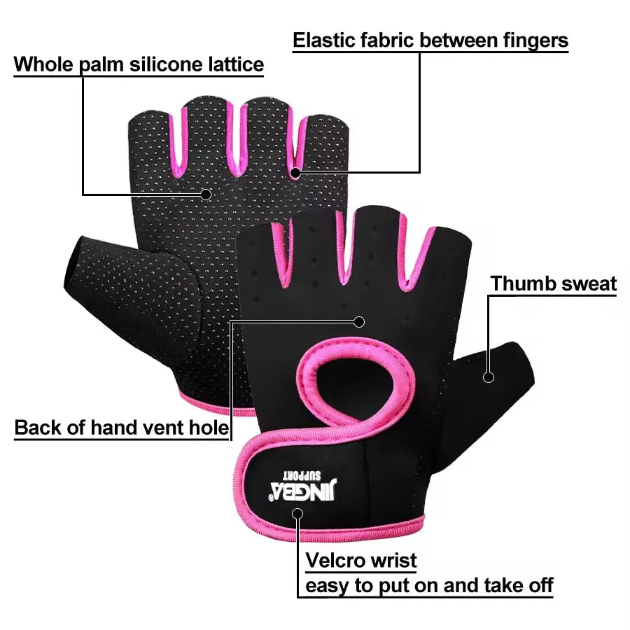 Fitness Half Finger Gloves Unisex Fitness Gym Weightlifting Exercise Gloves